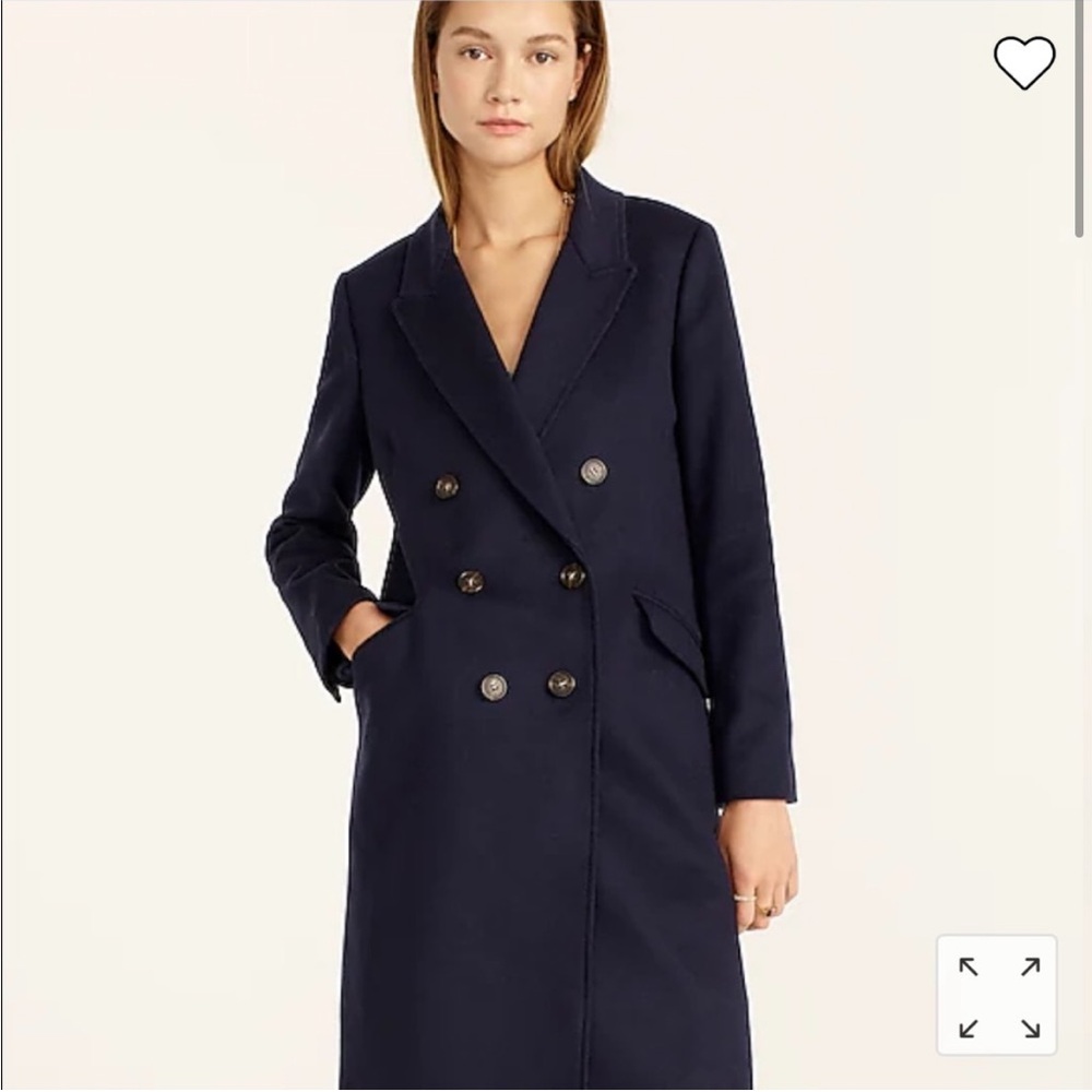 NWOT- navy double breasted j crew wool coat